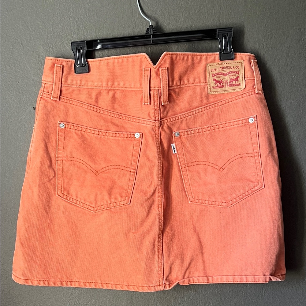 Levis Orange Button-Down Mini Skirt - image 2